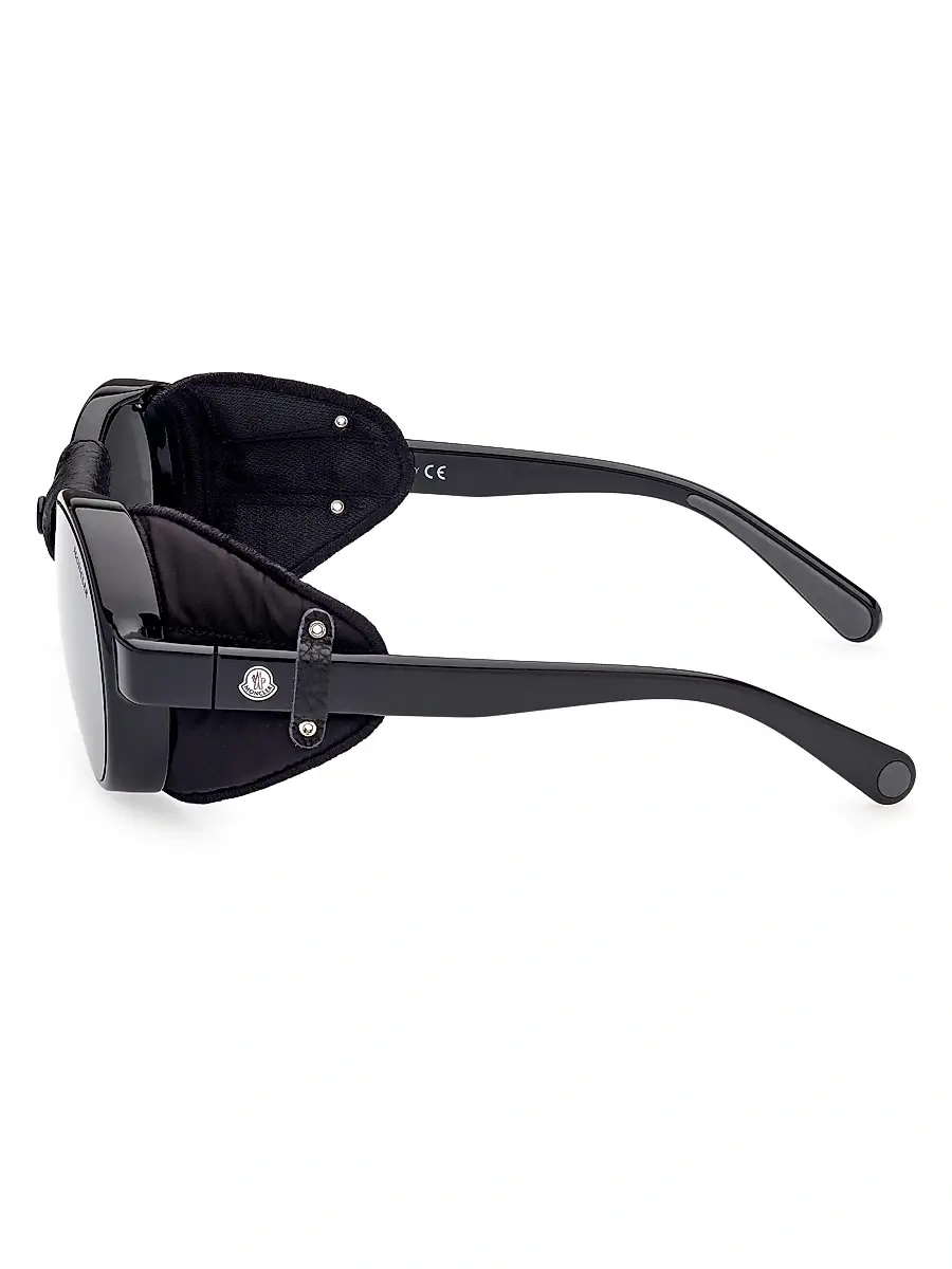 Moncler Men's Steradian Sunglasses - Black Smoke Mirror Polarized | Thumbnail 2