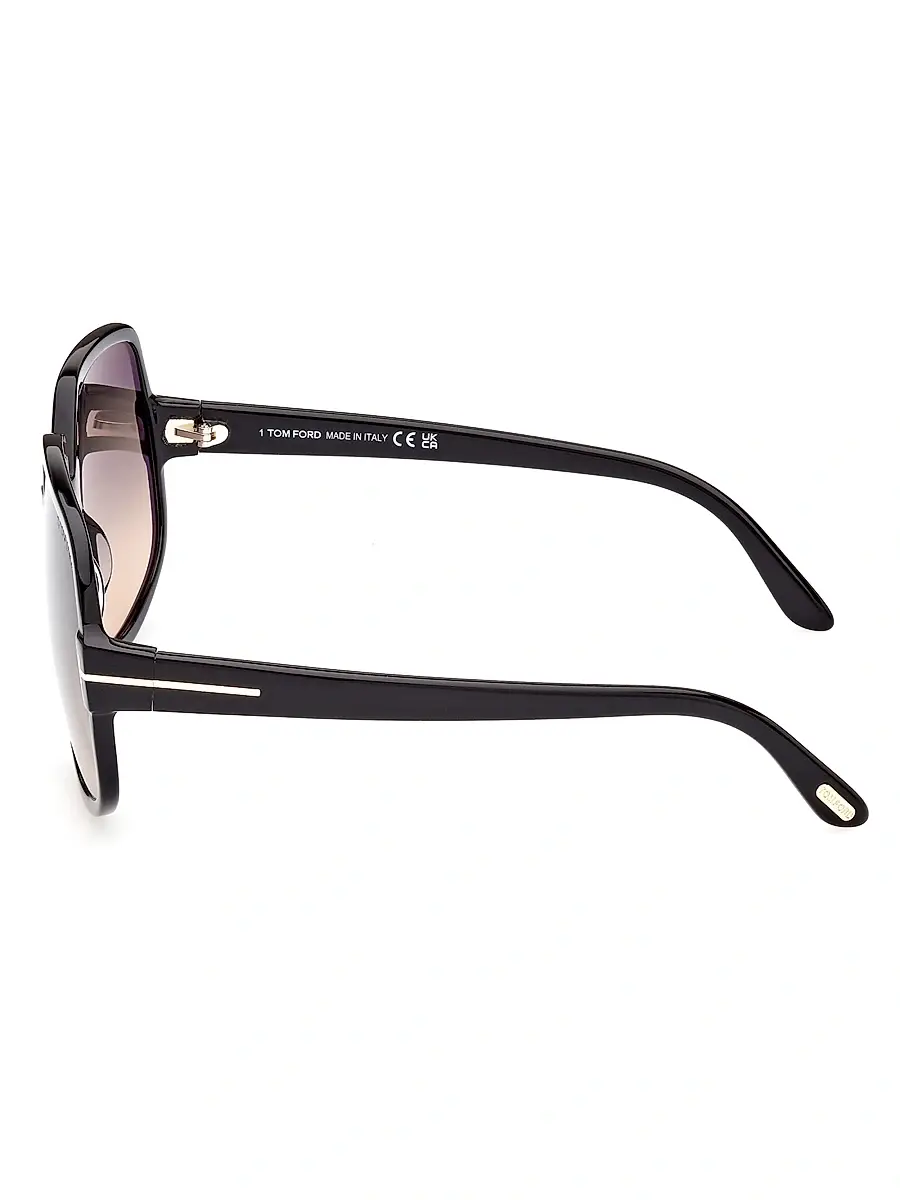 TOM FORD Women's 60MM Geometric Sunglasses - Shiny Black | Thumbnail 2 TOM FORD Women's 60MM Geometric Sunglasses - Shiny Black | Thumbnail 2