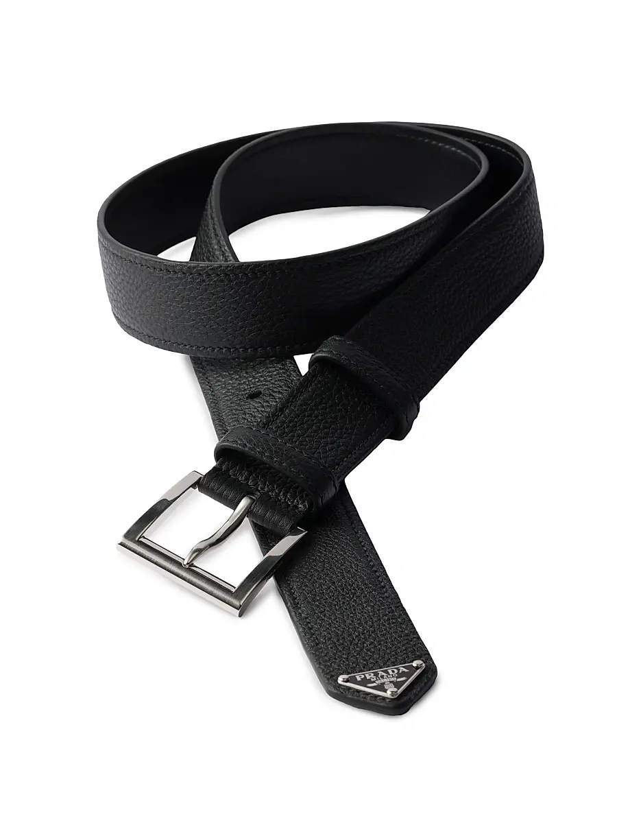 Prada Men's Leather Belt - Grey | Thumbnail 3