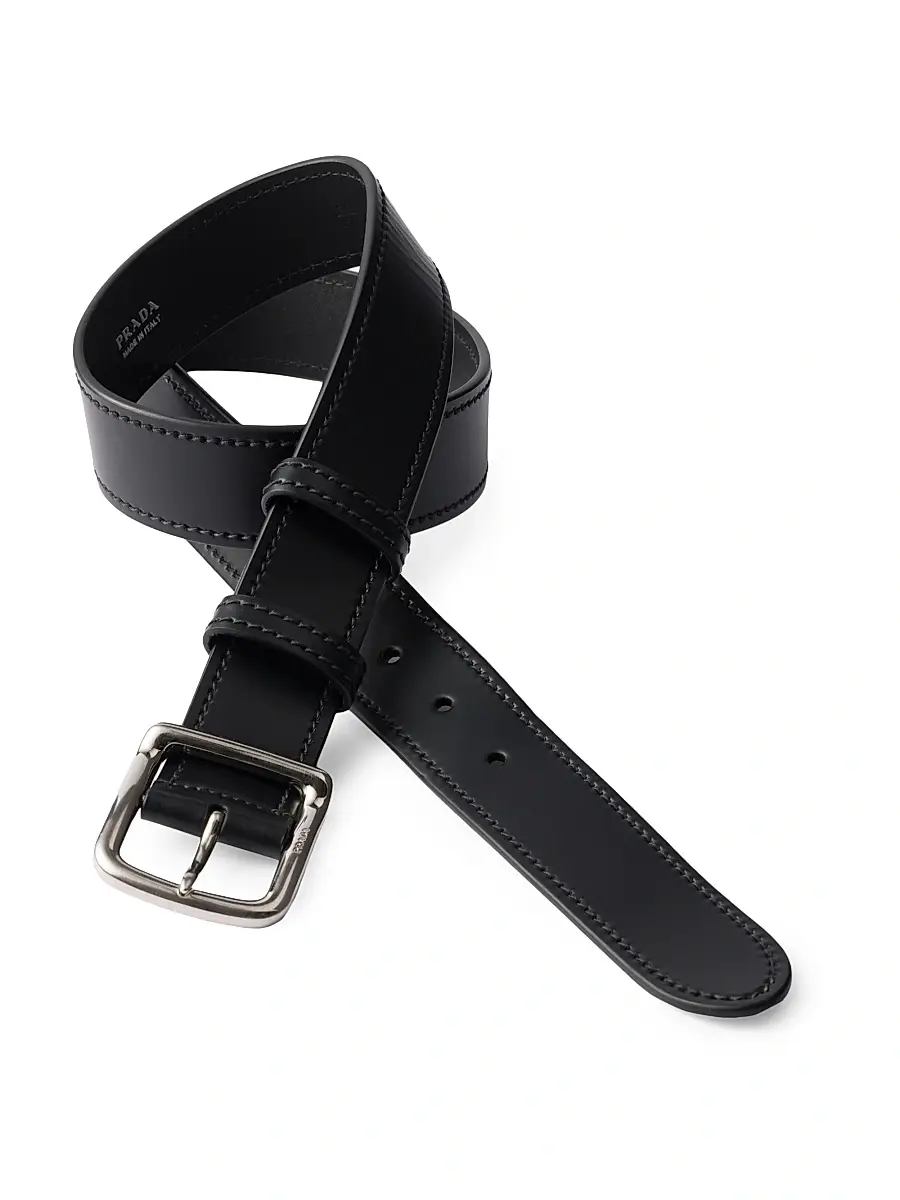 Prada Men's Leather Belt | Thumbnail 2 Prada Men's Leather Belt | Thumbnail 2