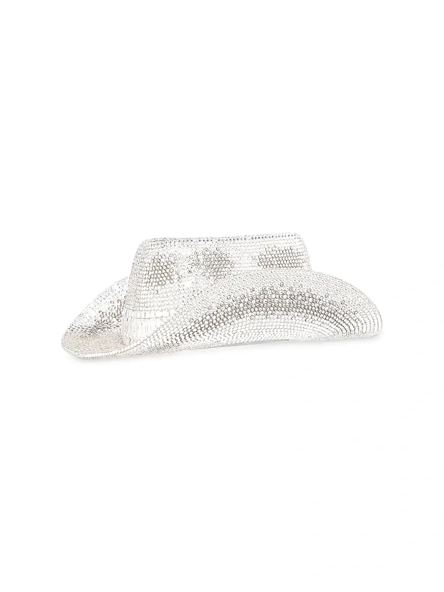 Judith Leiber Couture Women's Cowboy Hat Jane Crystal-Embellished Convertible Clutch - Silver Rhine Multi | Image 1 Judith Leiber Couture Women's Cowboy Hat Jane Crystal-Embellished Convertible Clutch - Silver Rhine Multi | Image 1