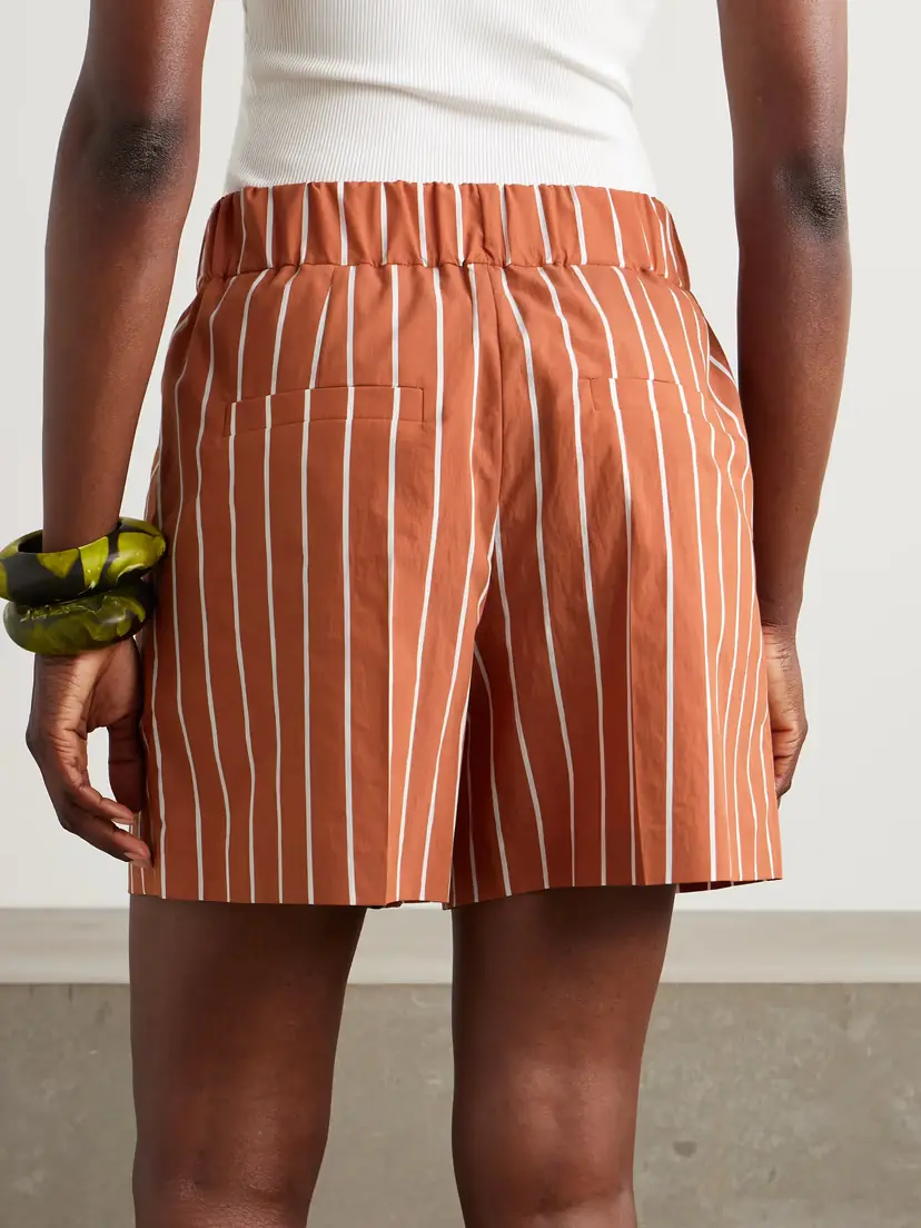 Brunello Cucinelli Striped Cotton-blend Poplin Shorts | Thumbnail 4