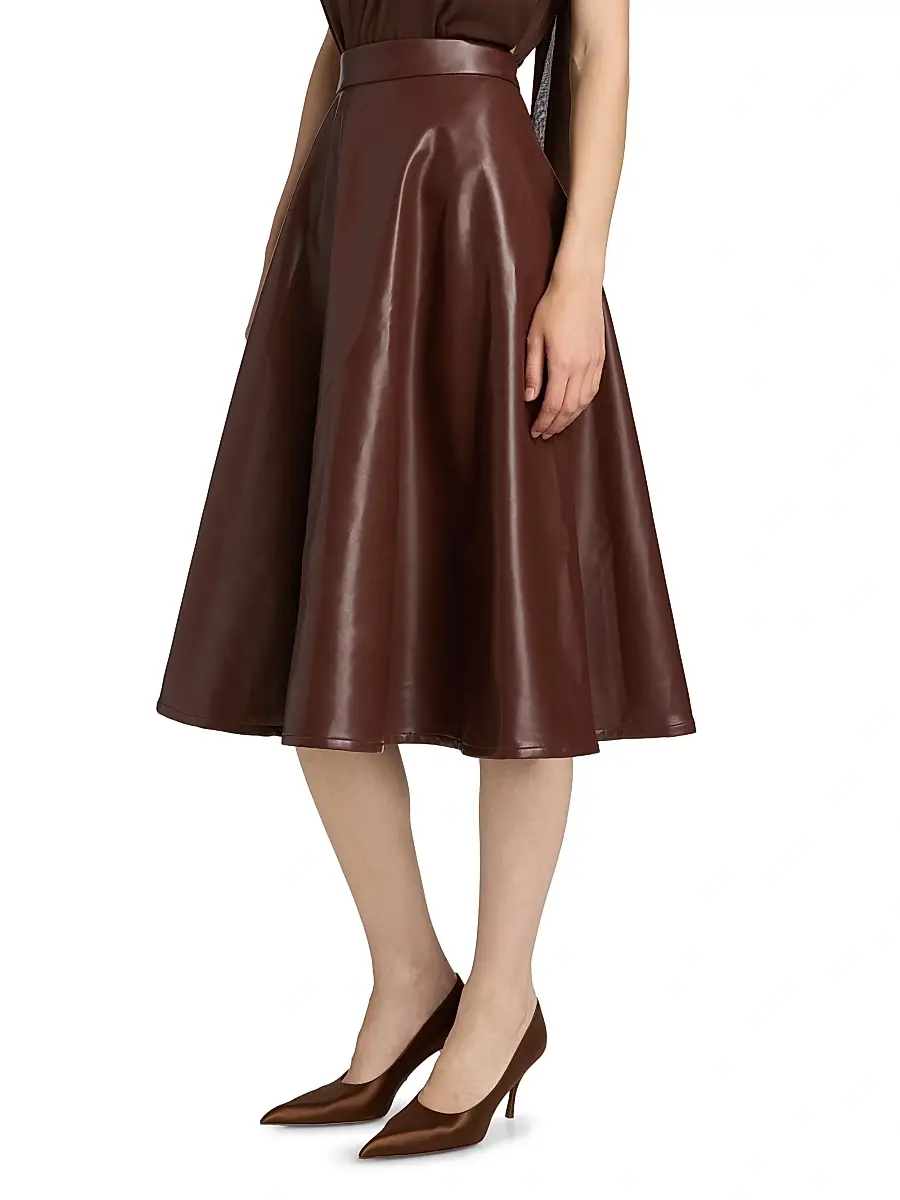 Mariandree Gaitan Women's Katty Faux Leather Midi-Skirt | Thumbnail 4 Mariandree Gaitan Women's Katty Faux Leather Midi-Skirt | Thumbnail 4