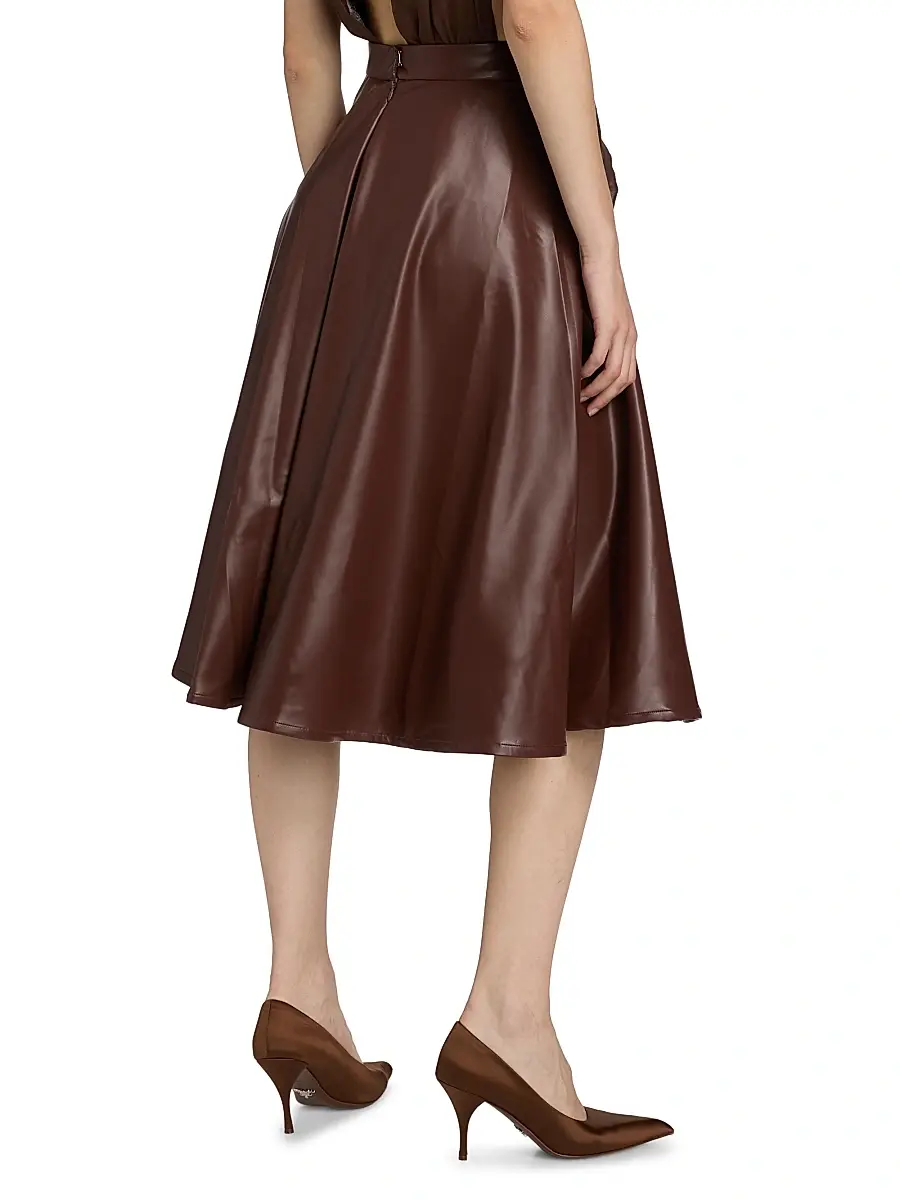 Mariandree Gaitan Women's Katty Faux Leather Midi-Skirt | Thumbnail 5 Mariandree Gaitan Women's Katty Faux Leather Midi-Skirt | Thumbnail 5