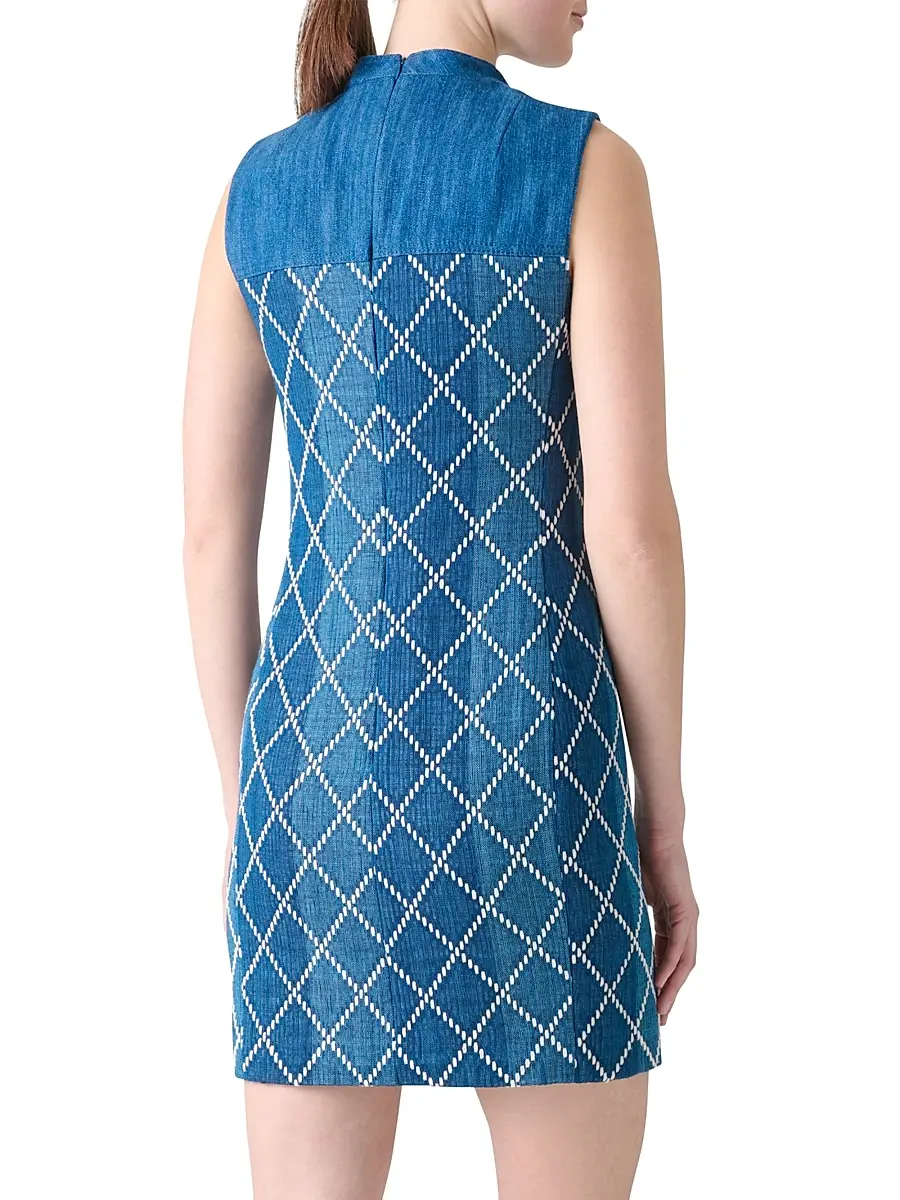 Akris punto Women's Jacquard Denim Sheath Minidress | Thumbnail 5 Akris punto Women's Jacquard Denim Sheath Minidress | Thumbnail 5