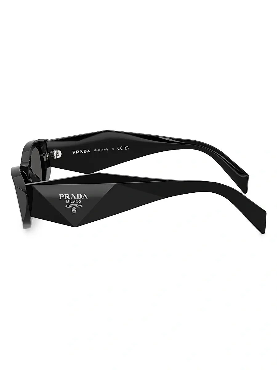 Prada Women's 52MM Oval Sunglasses - Black | Thumbnail 3 Prada Women's 52MM Oval Sunglasses - Black | Thumbnail 3