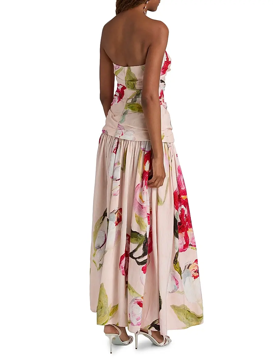 ACLER Women's Nershall Watercolor Pintucked Strapless Maxi Dress | Thumbnail 5 ACLER Women's Nershall Watercolor Pintucked Strapless Maxi Dress | Thumbnail 5