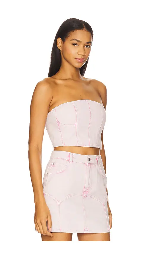 Fleur du Mal Colored Denim Bustier Top | Thumbnail 2 Fleur du Mal Colored Denim Bustier Top | Thumbnail 2