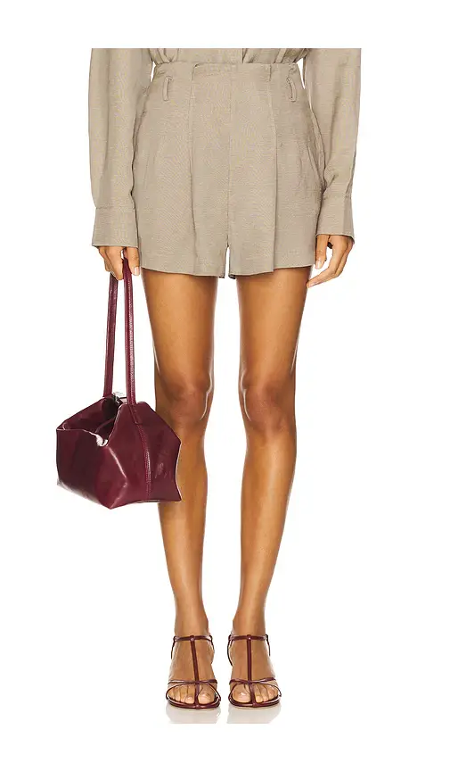 St. Agni Melange Paperbag Waist Shorts | Image 1 St. Agni Melange Paperbag Waist Shorts | Image 1