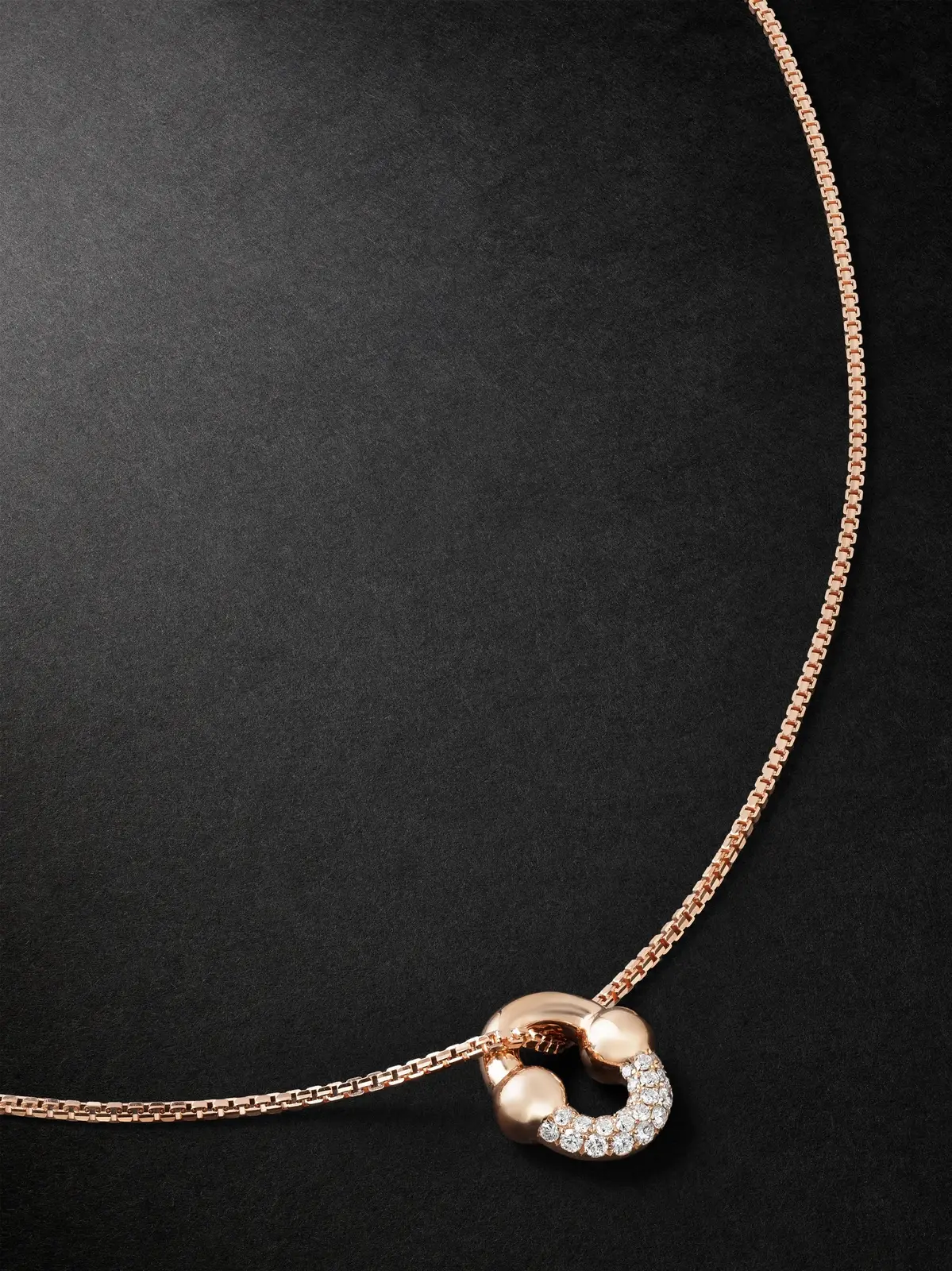 Greg Yuna Umlaut 18-Karat Rose Gold Diamond Chain Necklace - Men