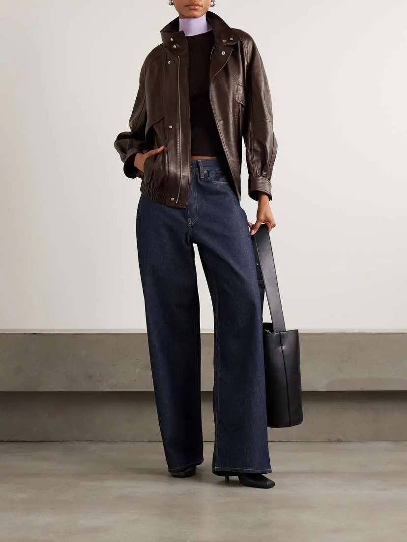 Nour Hammour Ariste Oversized Paneled Leather Jacket | Thumbnail 2 Nour Hammour Ariste Oversized Paneled Leather Jacket | Thumbnail 2