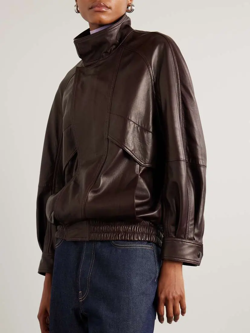 Nour Hammour Ariste Oversized Paneled Leather Jacket | Thumbnail 3 Nour Hammour Ariste Oversized Paneled Leather Jacket | Thumbnail 3