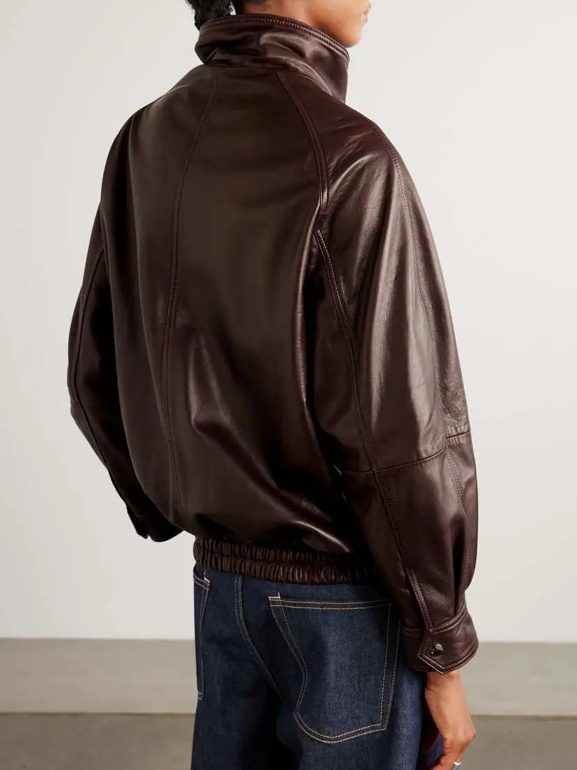 Nour Hammour Ariste Oversized Paneled Leather Jacket | Thumbnail 4 Nour Hammour Ariste Oversized Paneled Leather Jacket | Thumbnail 4