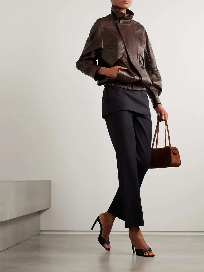 Nour Hammour Ariste Oversized Paneled Leather Jacket | Thumbnail 5 Nour Hammour Ariste Oversized Paneled Leather Jacket | Thumbnail 5