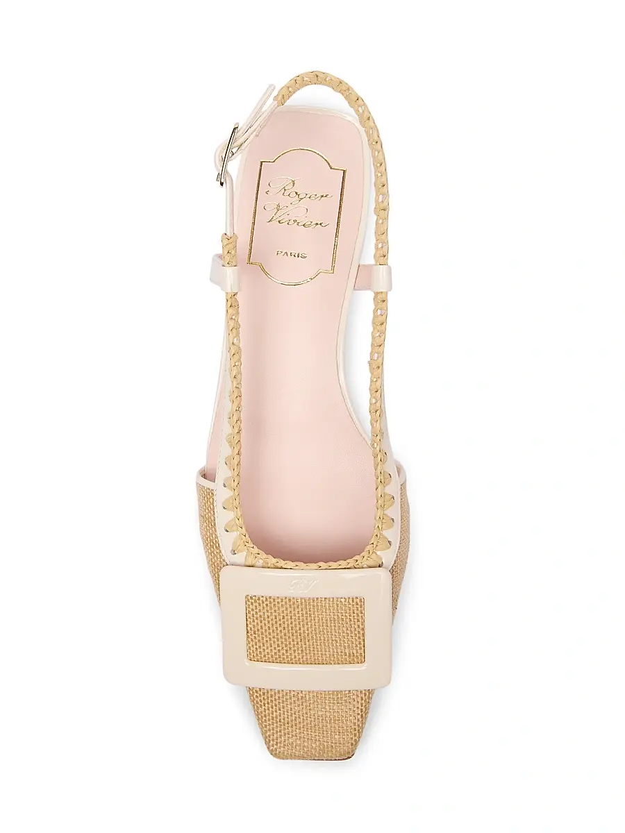 Roger Vivier Women's Belle Vivier 25MM Braided Raffia Flats | Thumbnail 4 Roger Vivier Women's Belle Vivier 25MM Braided Raffia Flats | Thumbnail 4