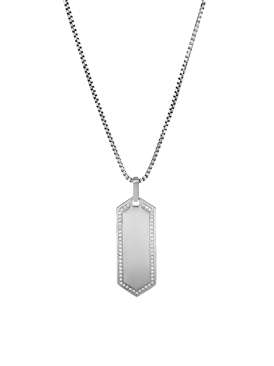 Tateossian Men's x Lamborghini Hex Titanium-Enamel & Diamond 0.43 TCW Necklace