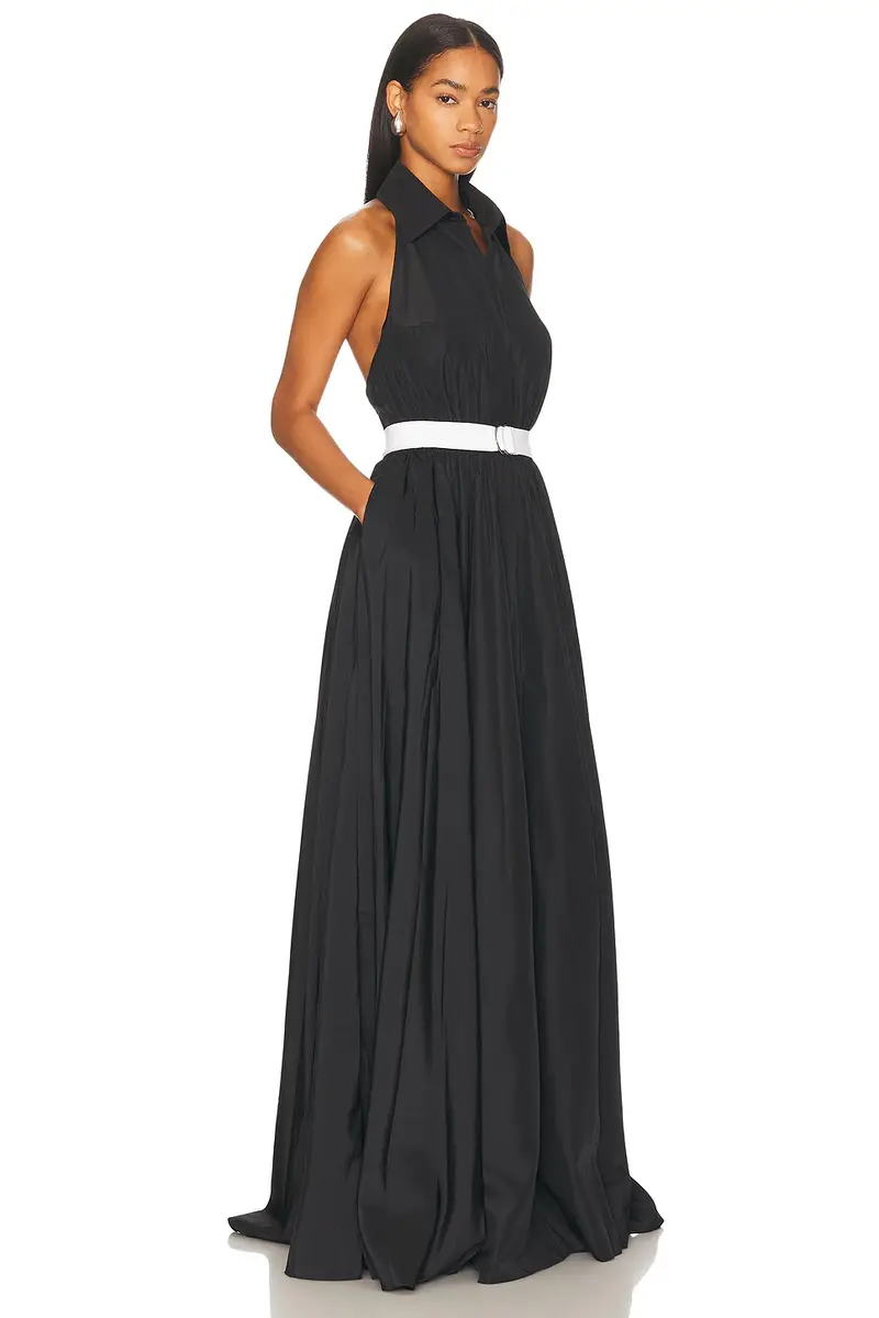 Norma Kamali Halter Flared Gown | Thumbnail 2 Norma Kamali Halter Flared Gown | Thumbnail 2