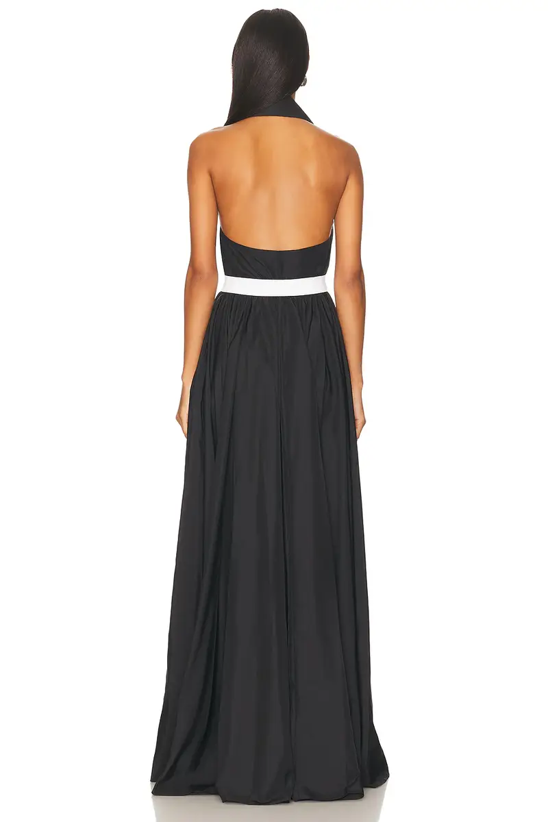 Norma Kamali Halter Flared Gown | Thumbnail 3 Norma Kamali Halter Flared Gown | Thumbnail 3
