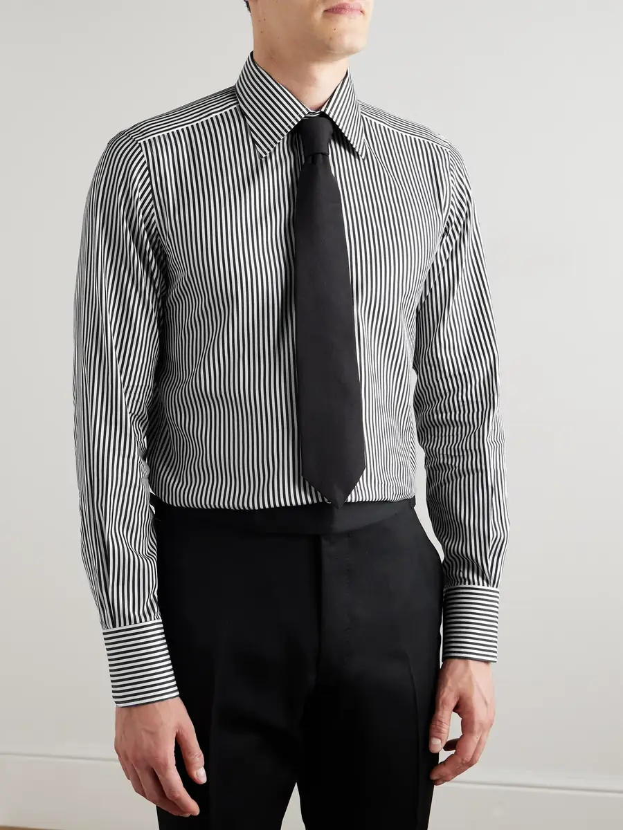 Tom Ford Striped Cotton and Silk-Blend Shirt - Men | Thumbnail 2