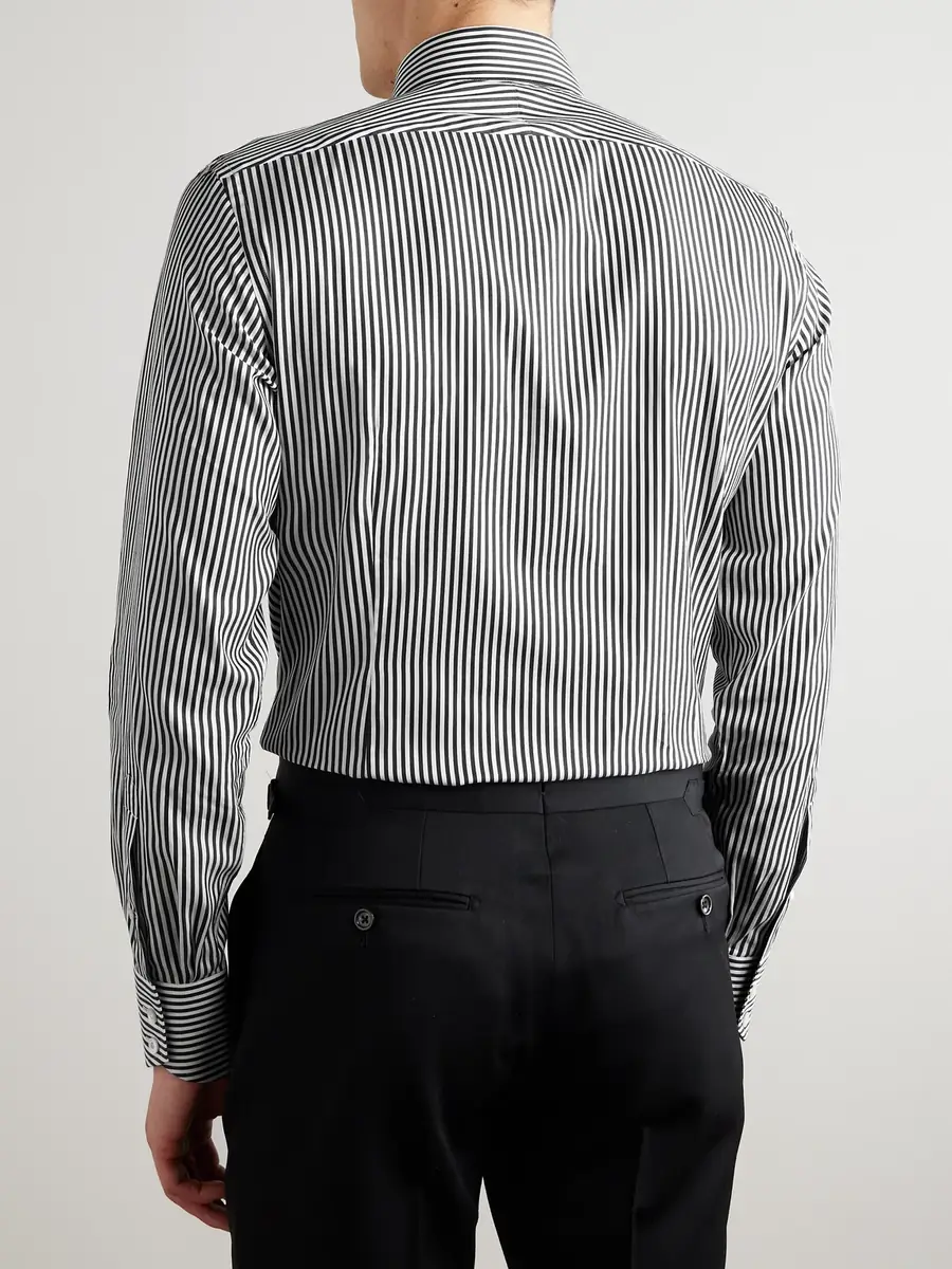 Tom Ford Striped Cotton and Silk-Blend Shirt - Men | Thumbnail 3