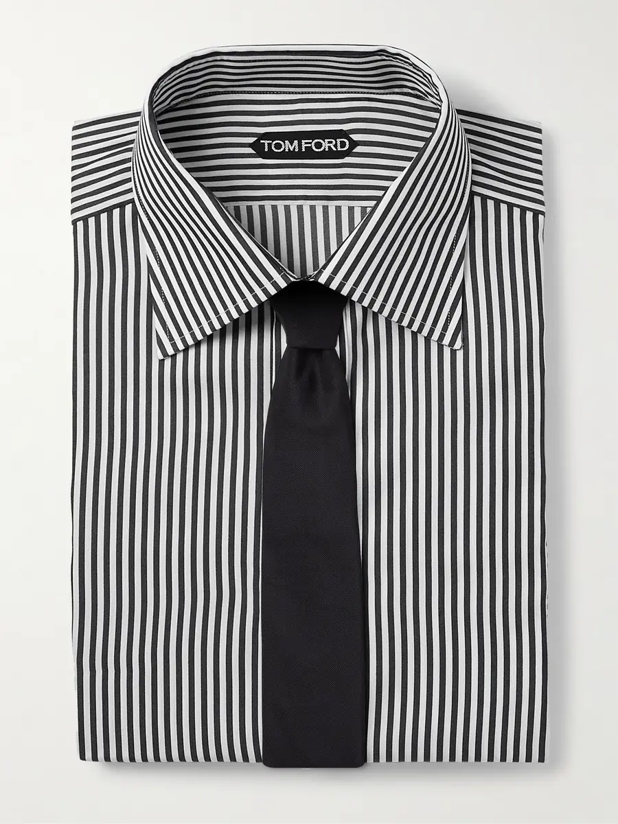 Tom Ford Striped Cotton and Silk-Blend Shirt - Men | Thumbnail 5