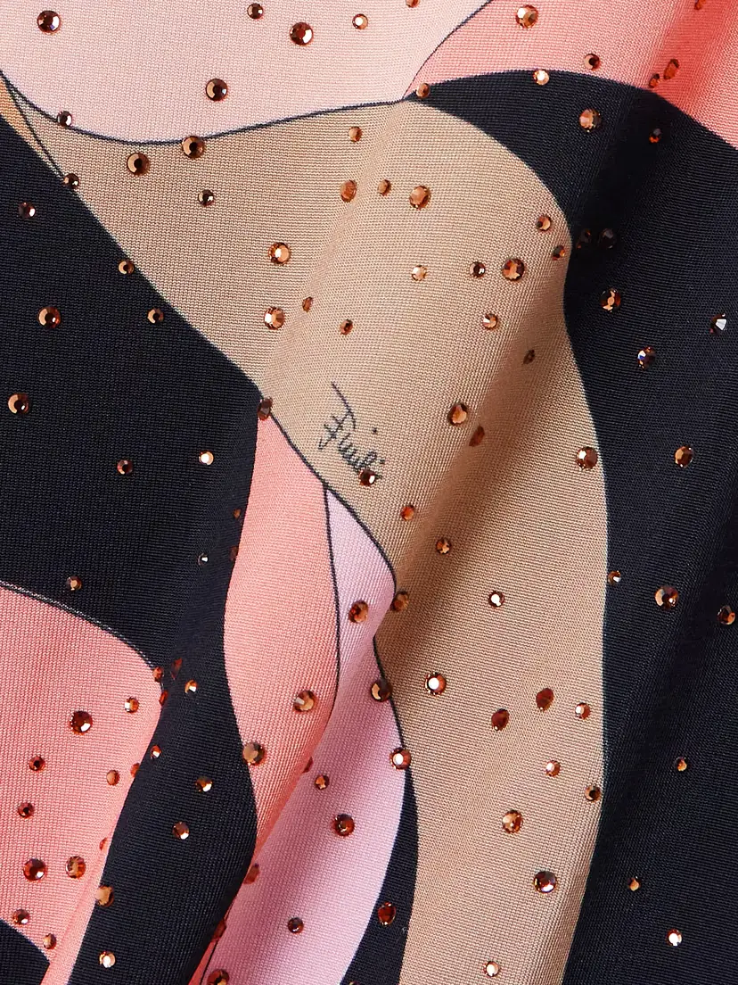 PUCCI Marmo Crystal-embellished Printed Satin-jersey Halterneck Maxi Dress | Thumbnail 4 PUCCI Marmo Crystal-embellished Printed Satin-jersey Halterneck Maxi Dress | Thumbnail 4