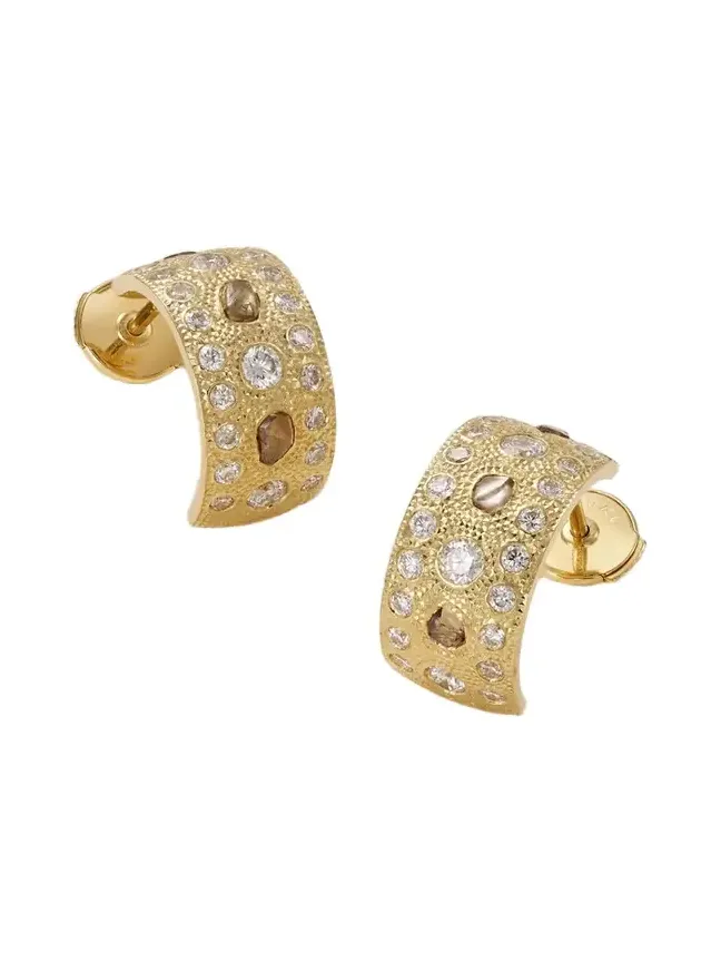 Talisman 18-karat Gold Diamond Hoop Earrings Talisman 18-karat Gold Diamond Hoop Earrings