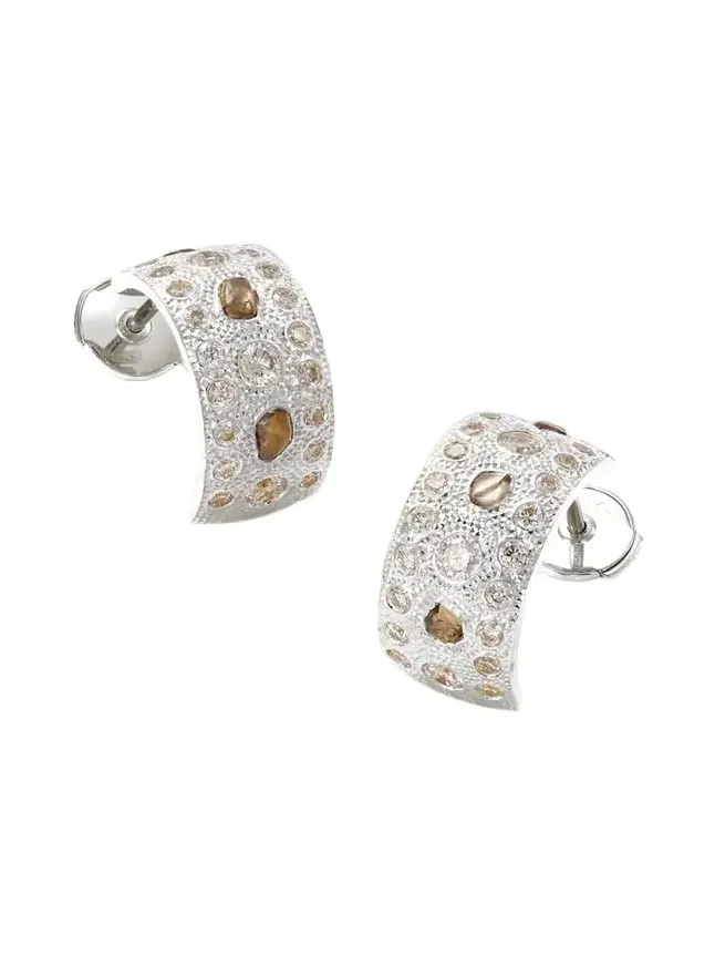 Talisman 18-karat White Gold Diamond Hoop Earrings Talisman 18-karat White Gold Diamond Hoop Earrings