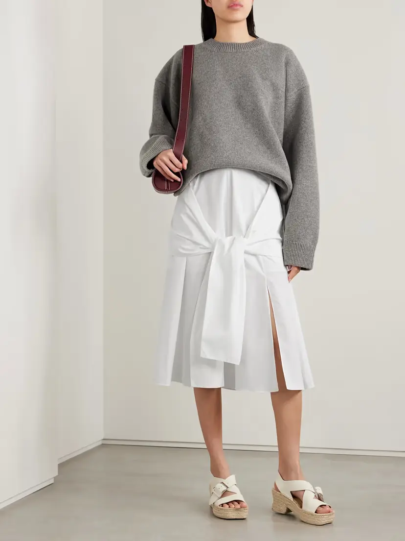 Loewe Layered Cotton-poplin Midi Skirt | Thumbnail 2