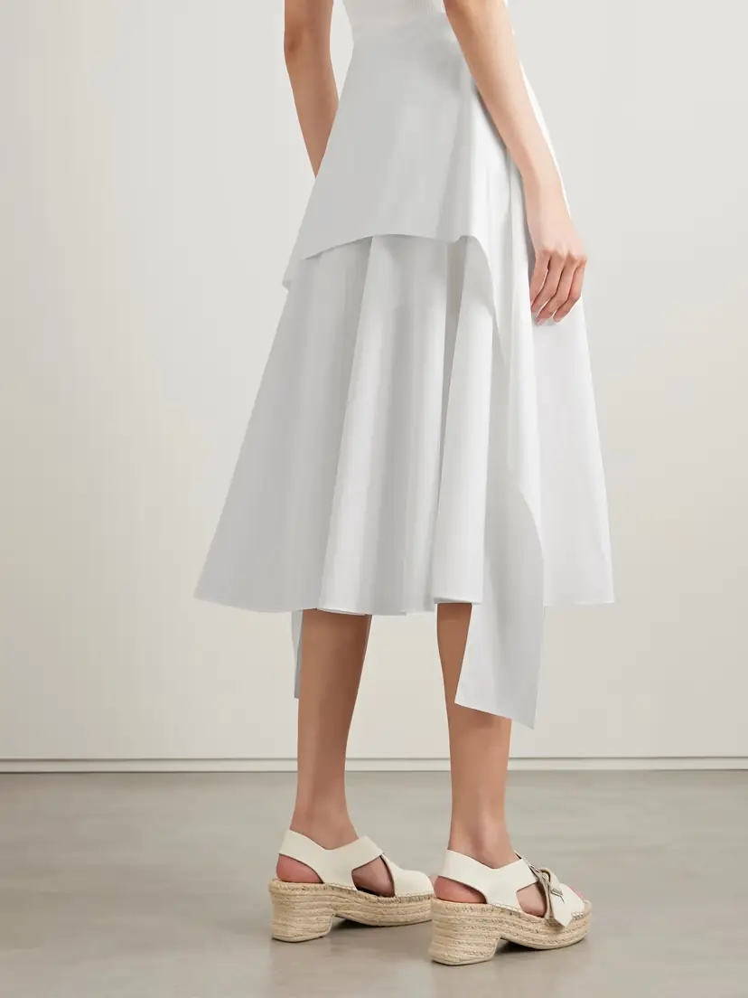 Loewe Layered Cotton-poplin Midi Skirt | Thumbnail 4