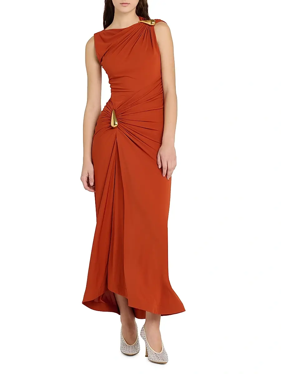 Bottega Veneta Women's Hardware-Accented Crepe Jersey Maxi Dress | Thumbnail 3