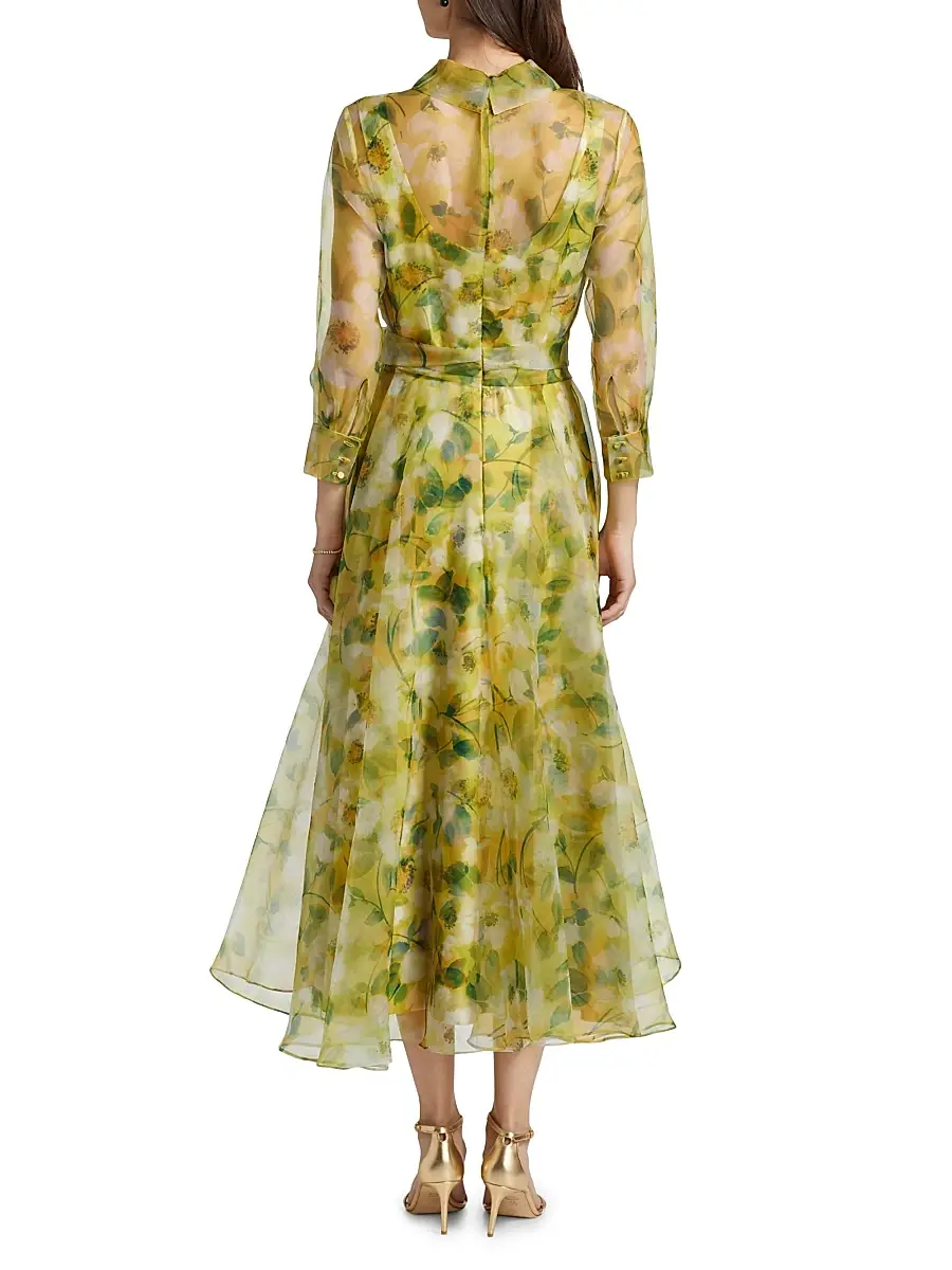 Theia Women's Magdalene Organza Shirt Dress - Blossom Glow | Thumbnail 5 Theia Women's Magdalene Organza Shirt Dress - Blossom Glow | Thumbnail 5