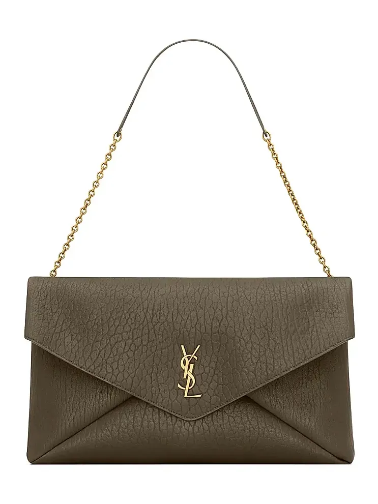 Women's Cassandre XXL Envelope Pouch on Chain in Lambskin - Light Musk