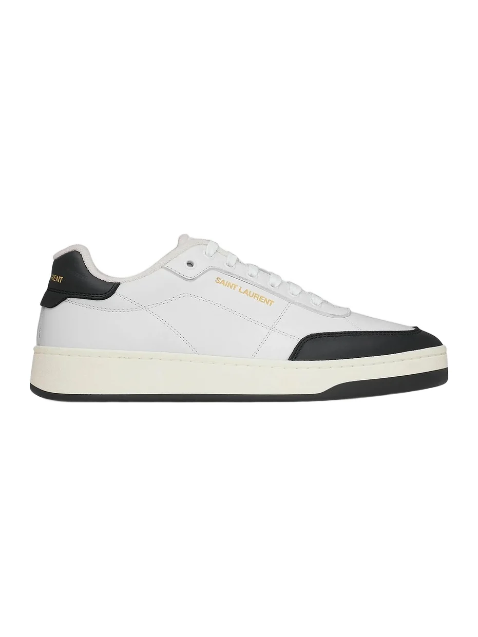 Saint Laurent Men's SL61 Sneakers in Smooth Leather - Optic White Black