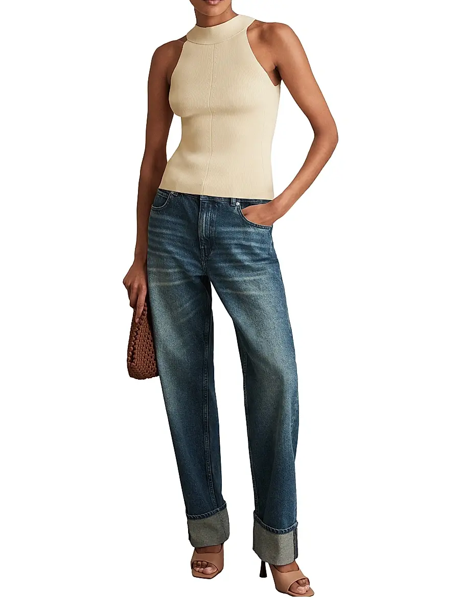 Reiss Women's Lacey High-Neck Top | Thumbnail 2 Reiss Women's Lacey High-Neck Top | Thumbnail 2