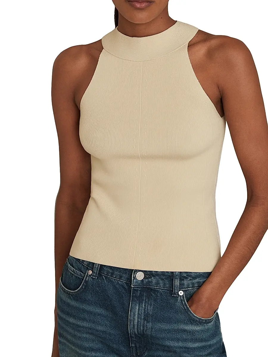 Reiss Women's Lacey High-Neck Top | Thumbnail 3 Reiss Women's Lacey High-Neck Top | Thumbnail 3