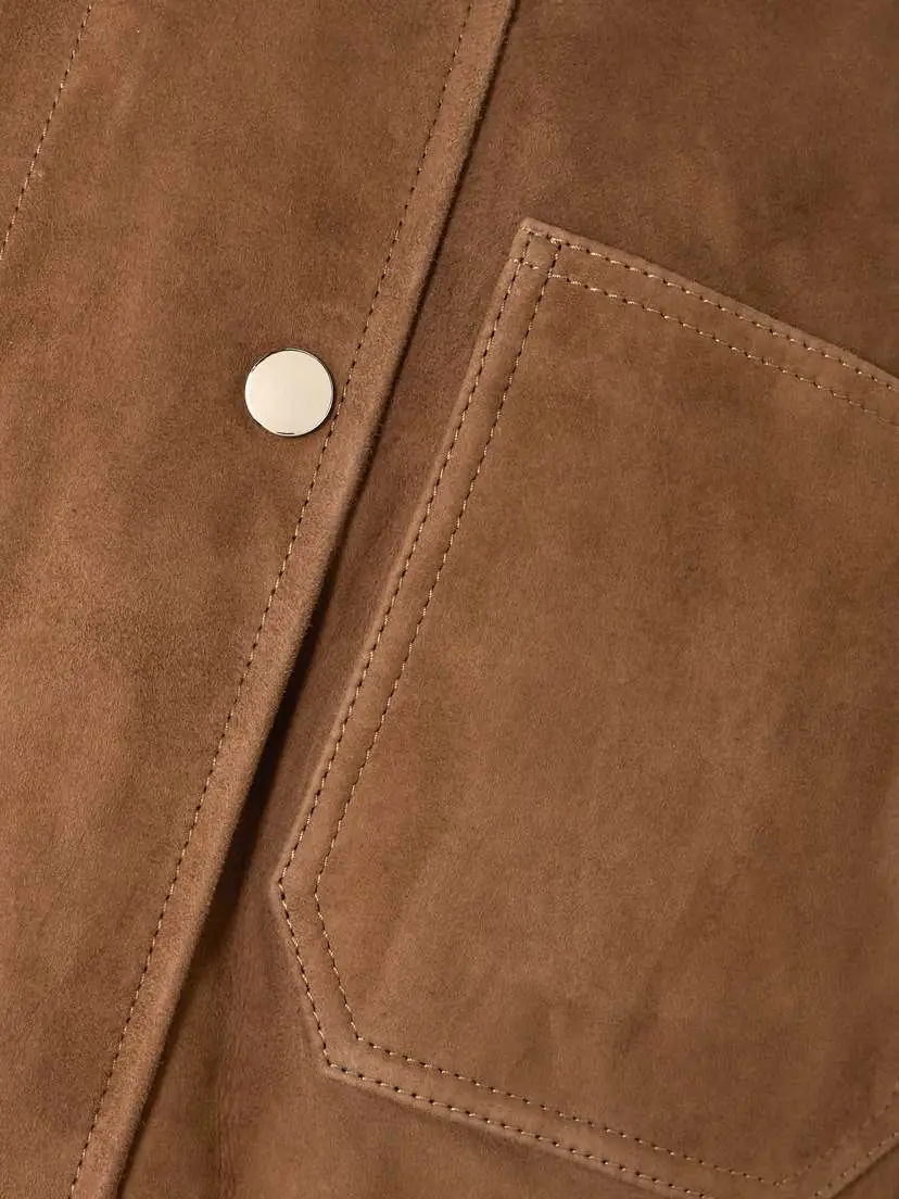 Nour Hammour Barn Leather-trimmed Suede Jacket | Thumbnail 6 Nour Hammour Barn Leather-trimmed Suede Jacket | Thumbnail 6