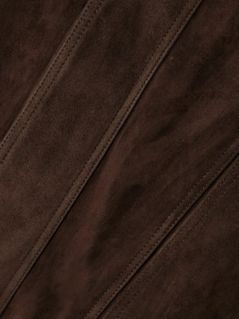 Nour Hammour Dalma Leather-trimmed Suede Bomber Jacket | Thumbnail 6 Nour Hammour Dalma Leather-trimmed Suede Bomber Jacket | Thumbnail 6