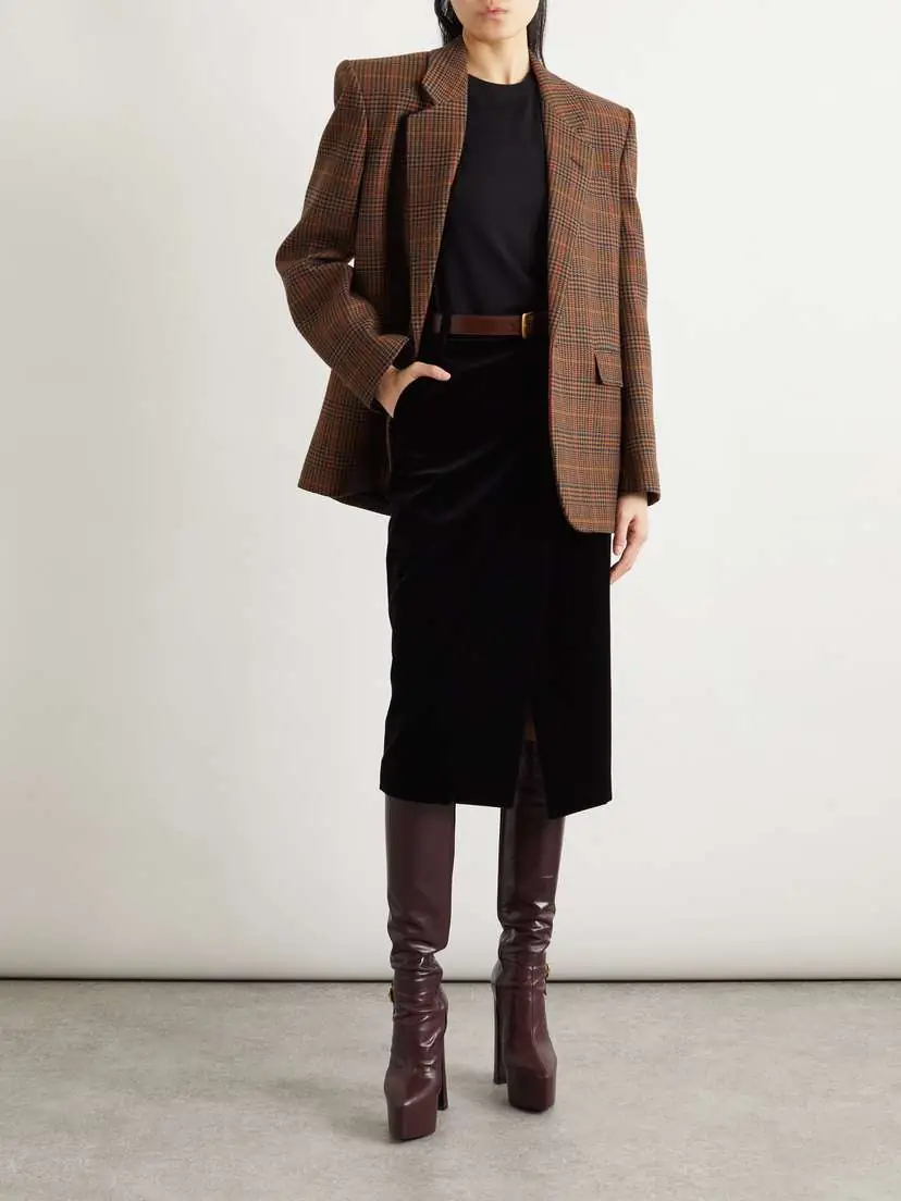 Saint Laurent Prince Of Wales Checked Wool Blazer | Thumbnail 2