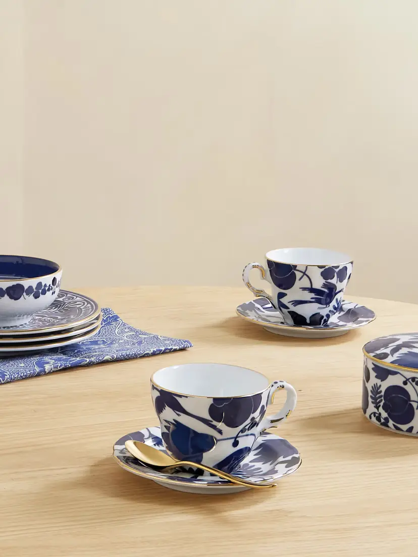 La DoubleJ Set Of Two Gold-plated Porcelain Teacups And Saucers | Thumbnail 2 La DoubleJ Set Of Two Gold-plated Porcelain Teacups And Saucers | Thumbnail 2