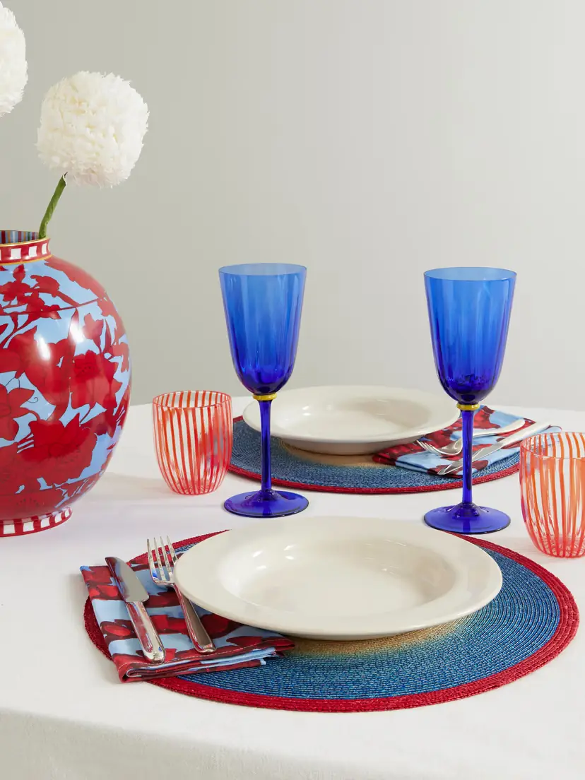 La DoubleJ Sunset Set Of Two Painted Straw Placemats | Thumbnail 2 La DoubleJ Sunset Set Of Two Painted Straw Placemats | Thumbnail 2