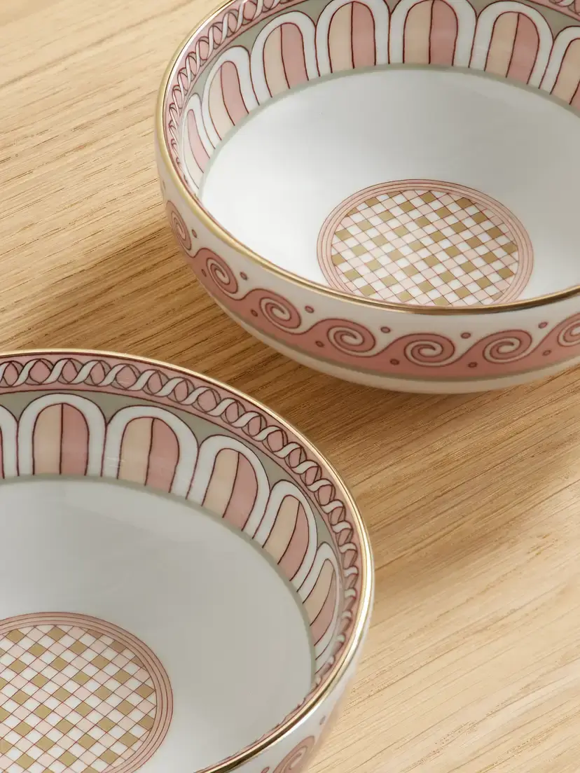 La DoubleJ Set Of Two Gold-plated Porcelain Snack Bowls | Thumbnail 3
