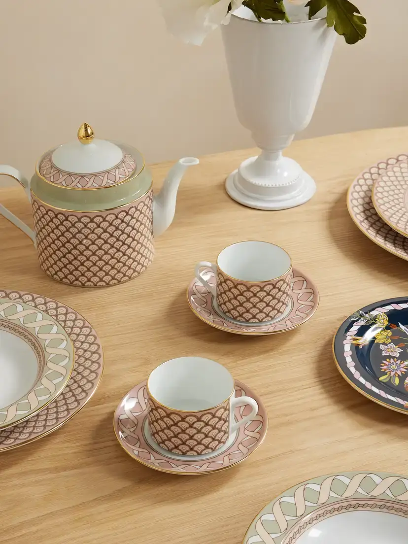 La DoubleJ Impero Set Of Two Gold-plated Porcelain Teacups And Saucers | Thumbnail 2 La DoubleJ Impero Set Of Two Gold-plated Porcelain Teacups And Saucers | Thumbnail 2