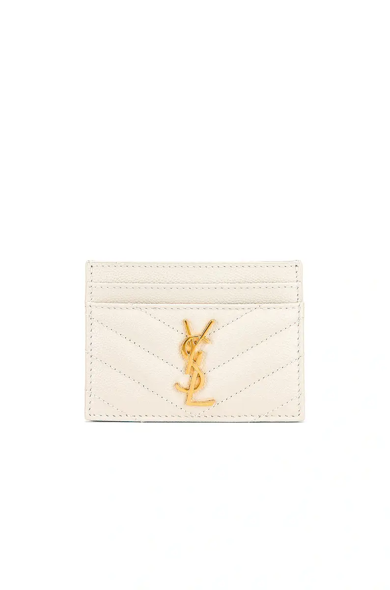 Saint Laurent Monogramme Quilted Credit Card Case | Image 1 Saint Laurent Monogramme Quilted Credit Card Case | Image 1