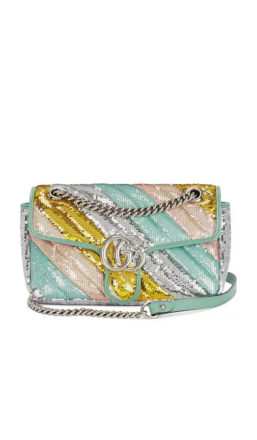 Gucci Sequin GG Marmont Shoulder Bag | Image 1 Gucci Sequin GG Marmont Shoulder Bag | Image 1