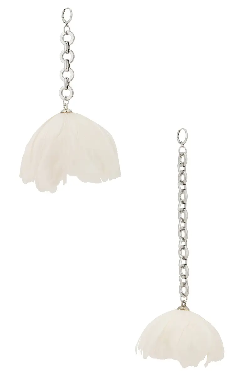 David Koma Feather Flower Asymmetric Earrings | Thumbnail 3 David Koma Feather Flower Asymmetric Earrings | Thumbnail 3