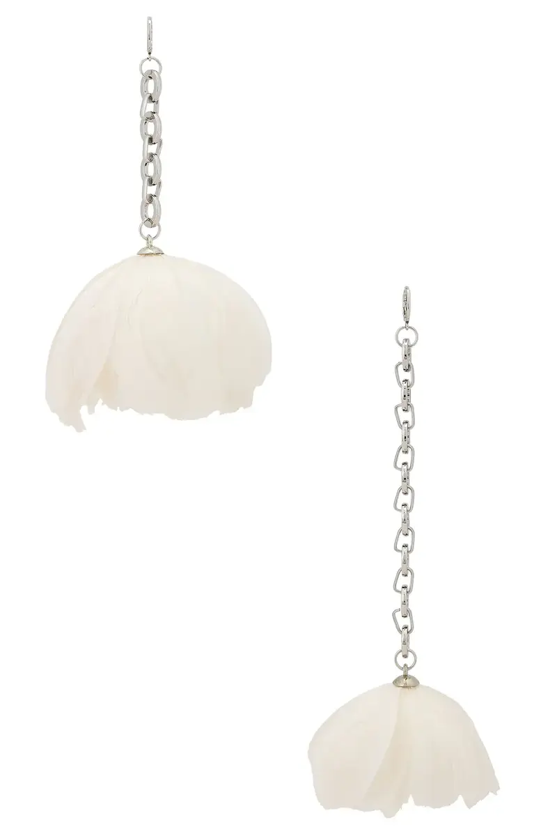 David Koma Feather Flower Asymmetric Earrings | Thumbnail 6 David Koma Feather Flower Asymmetric Earrings | Thumbnail 6