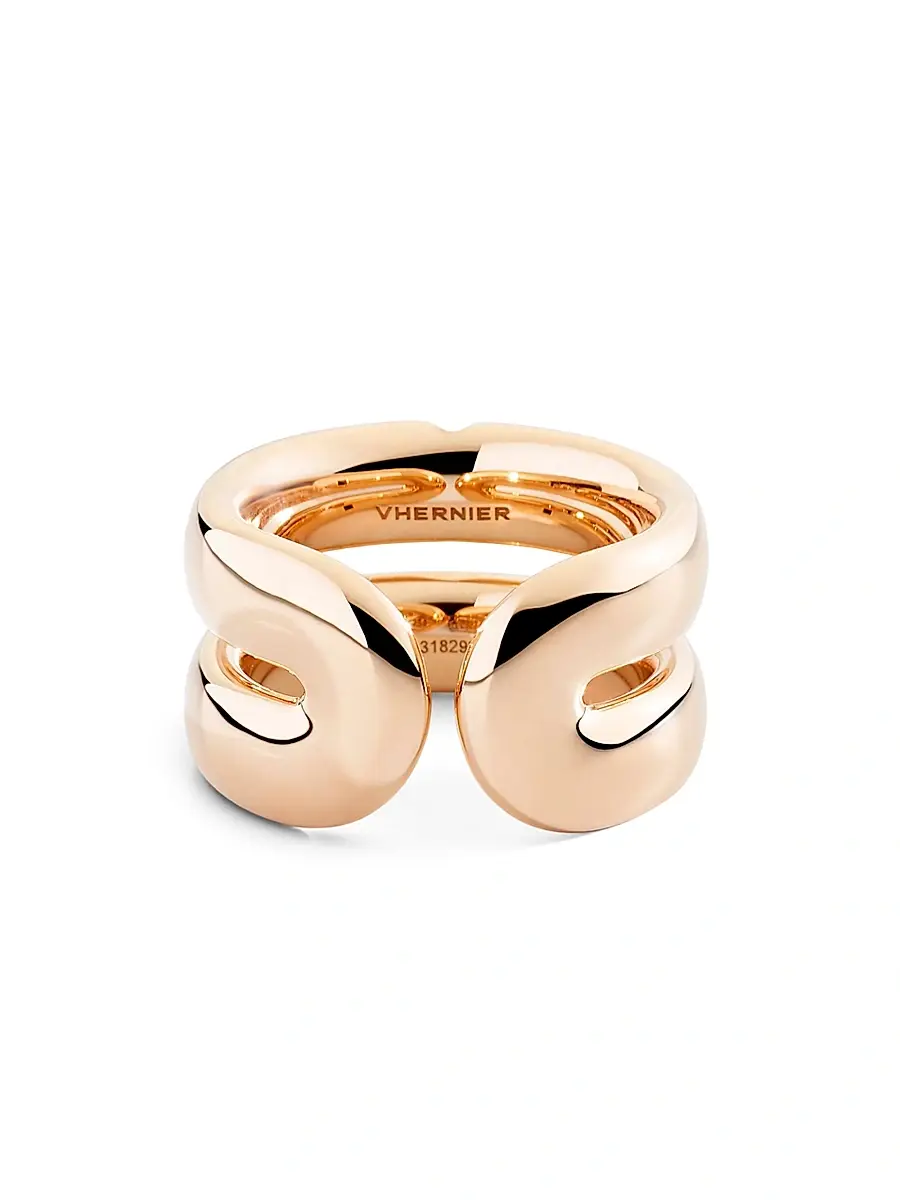 Vhernier Women's Mon Jeu 18K Rose Gold & 0.09 TCW Diamond Double Band Ring - Rose Gold | Thumbnail 4 Vhernier Women's Mon Jeu 18K Rose Gold & 0.09 TCW Diamond Double Band Ring - Rose Gold | Thumbnail 4