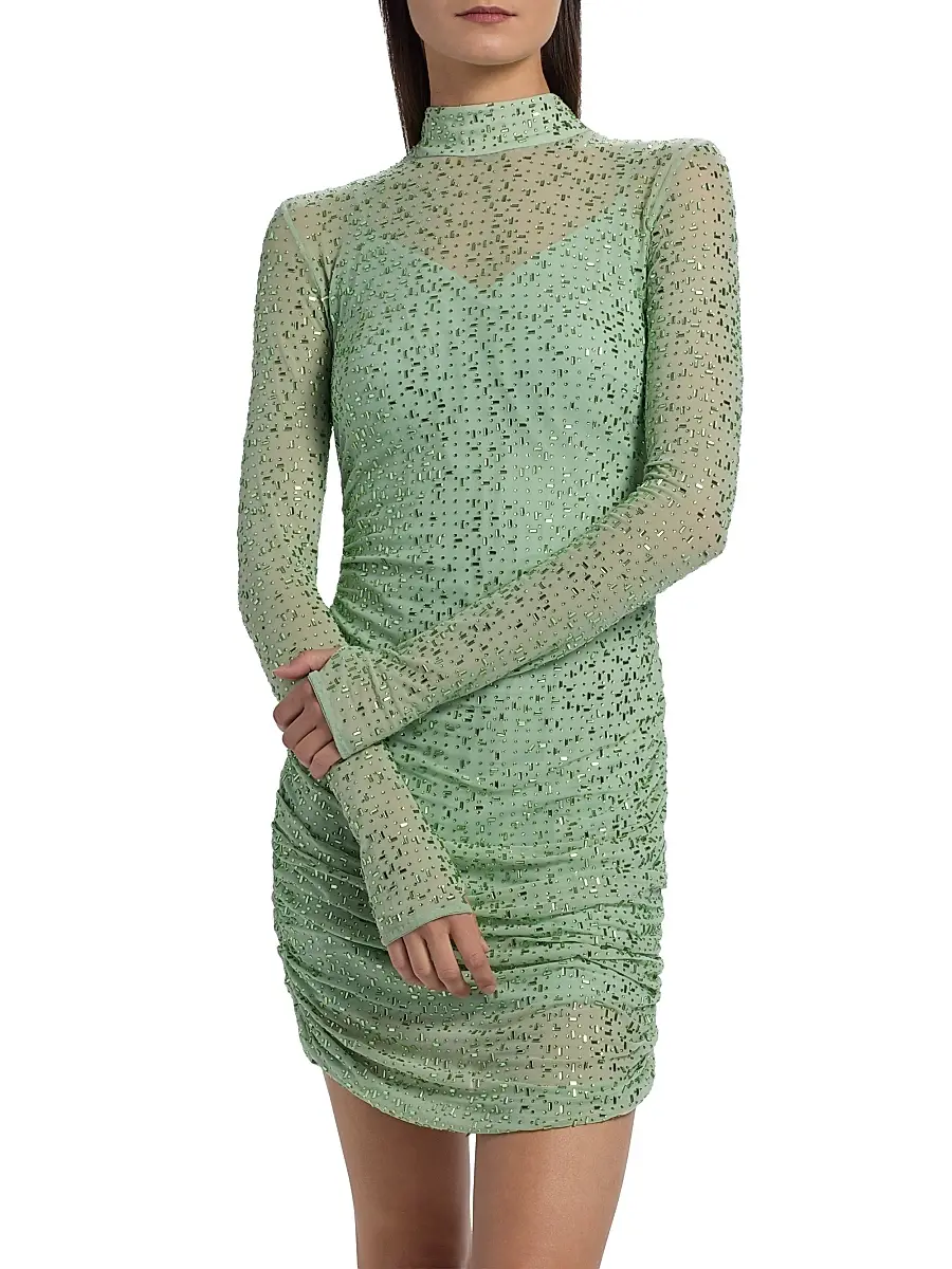 Mariandree Gaitan Women's Claudia Ress Embellished Ruched Minidress | Thumbnail 3 Mariandree Gaitan Women's Claudia Ress Embellished Ruched Minidress | Thumbnail 3