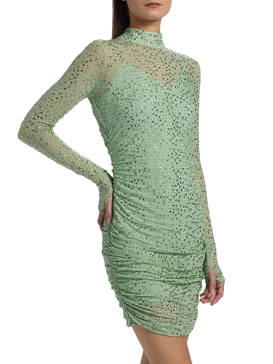 Mariandree Gaitan Women's Claudia Ress Embellished Ruched Minidress | Thumbnail 4 Mariandree Gaitan Women's Claudia Ress Embellished Ruched Minidress | Thumbnail 4